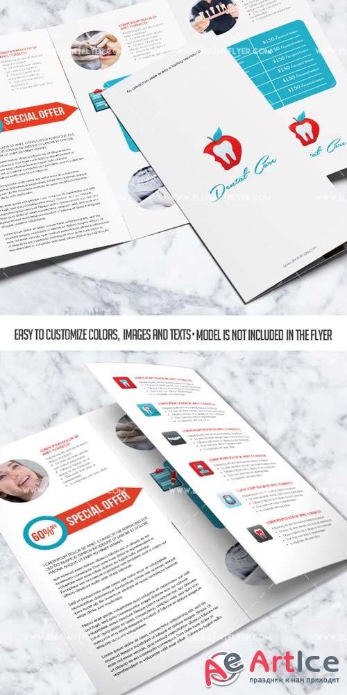 Dental V10 2018 Tri-Fold Brochure PSD Template