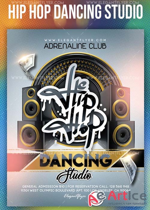 Hip Hop Dancing Studio V14 2018 Flyer PSD Template