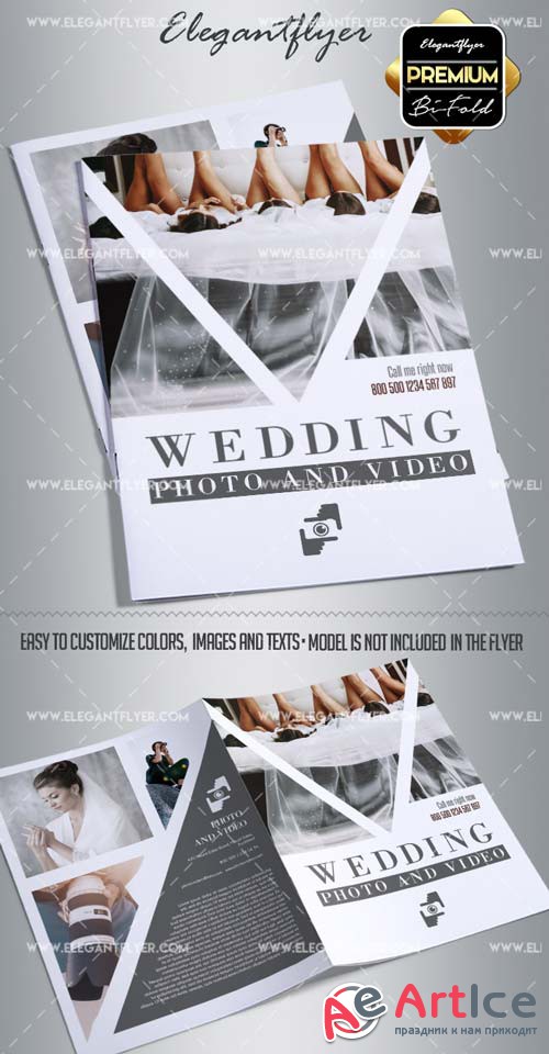 Wedding Photo & Video V1 2018 Premium Bi-Fold Brochure Template