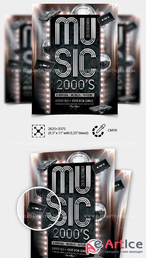 Music 2000s Party V17 2018 Flyer PSD Template