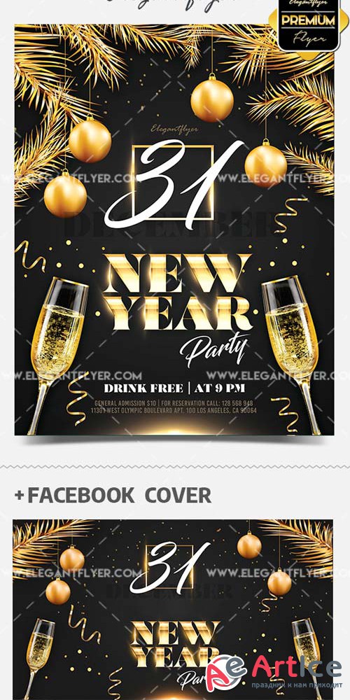 Happy New Year V62 2018 2019 Flyer in PSD