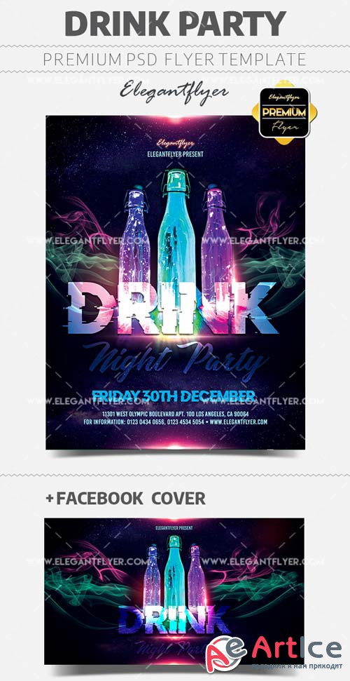 Drink Party Flyer V27 2018 Template in PSD