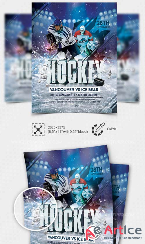 Ice Hockey V1 2019 Sport PSD Flyer Template