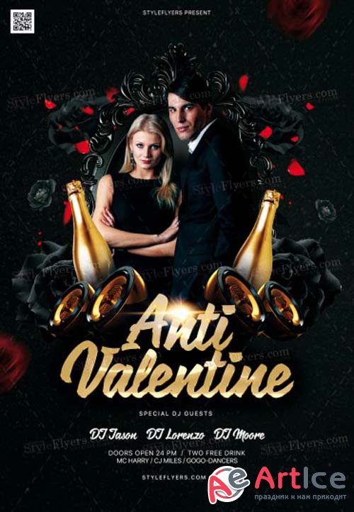 Anti Valentine V1 2019 PSD Flyer Template