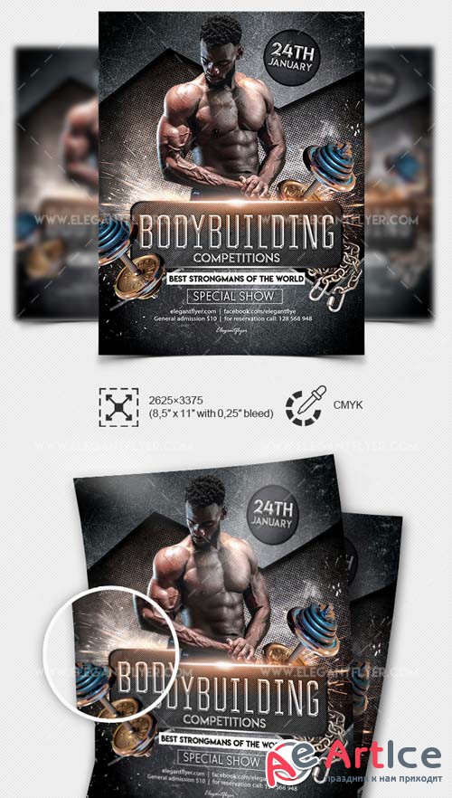 Bodybuilding Competitions V1 2019 Flyer Template PSD