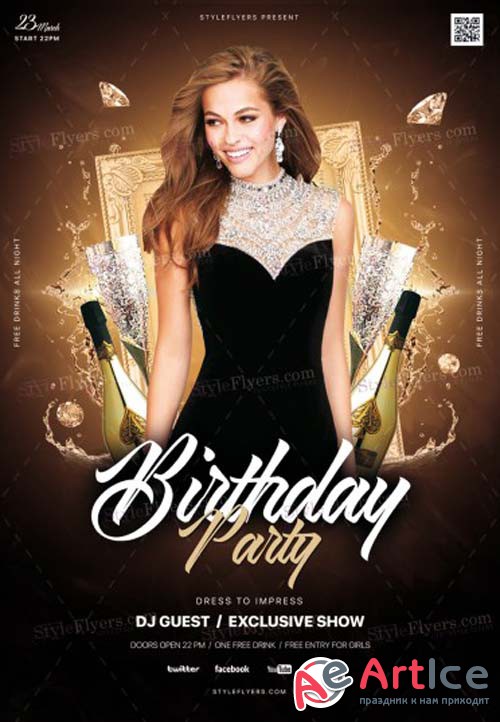 Birthday Party V1 2019 PSD Flyer Template