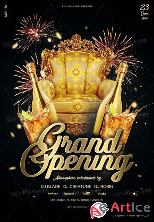 Grand Oppening V1 2019 PSD Flyer Template