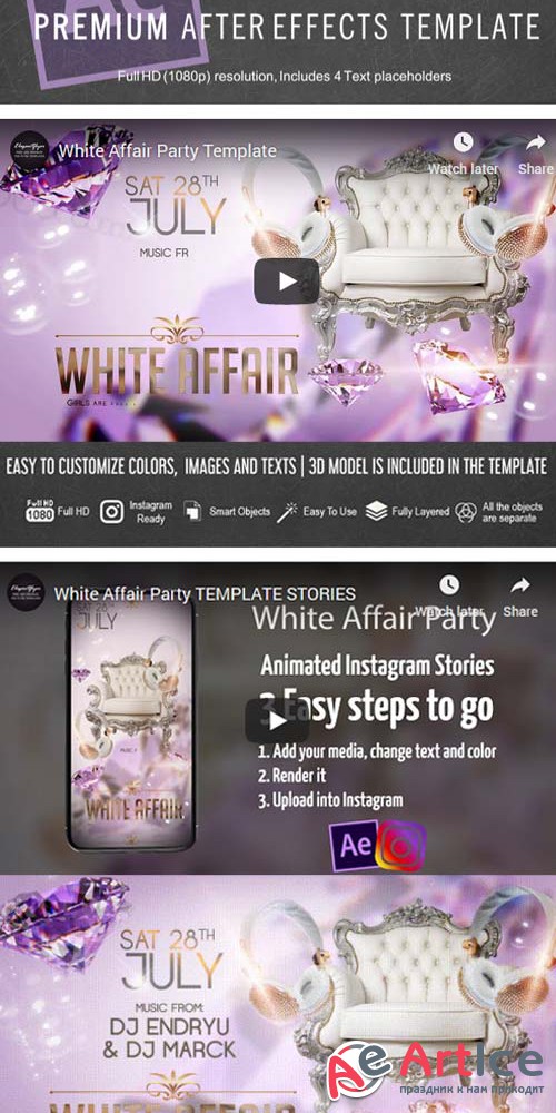 White Affair Party V1 2019 Animated Flyer