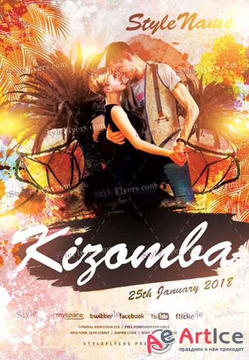 Kizomba V1 2019 PSD Flyer Template