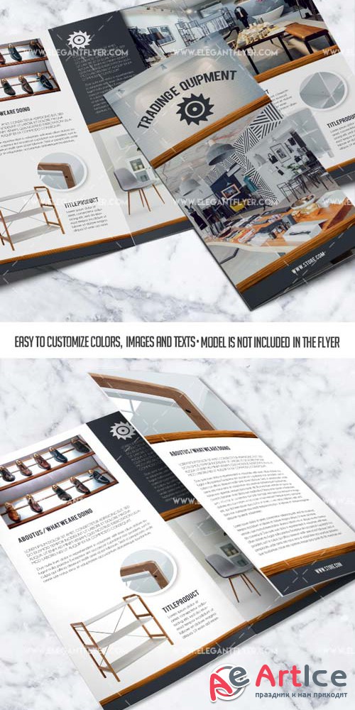 Trading equipment V1 2019 PSD Tri-Fold Brochure Template