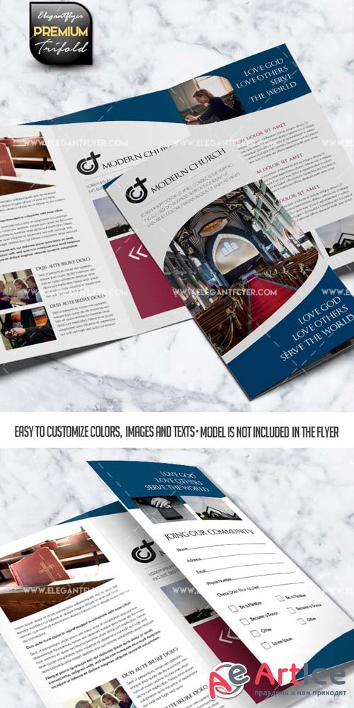 Modern Church V1 2019 PSD Brochure Template