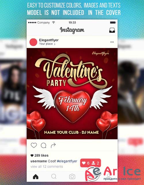 Valentines Party V20 2019 Animated Instagram + Facebook Flyer Template