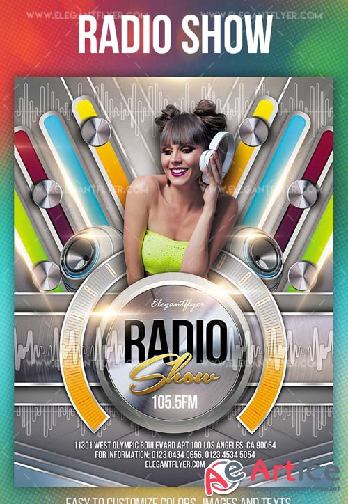 Radio Show V1 2019 Flyer PSD Template + Facebook Cover + Instagram Post