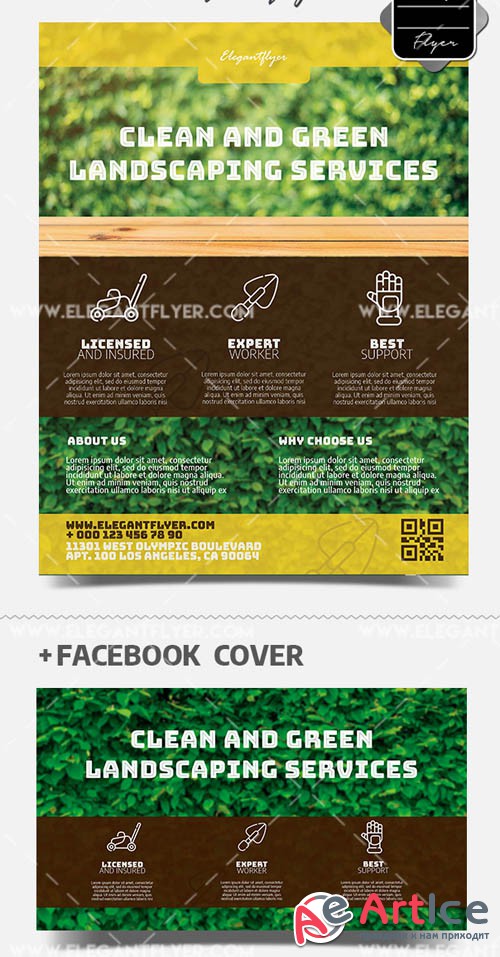 Gardener V1 2019 PSD Flyer Template + Facebook Cover + Instagram Post