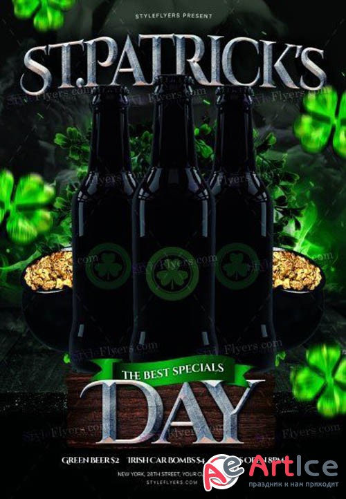 St Patricks Day V11 2019 PSD Flyer Template