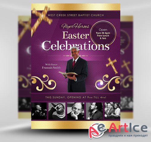 Easter Celebrations psd flyer template