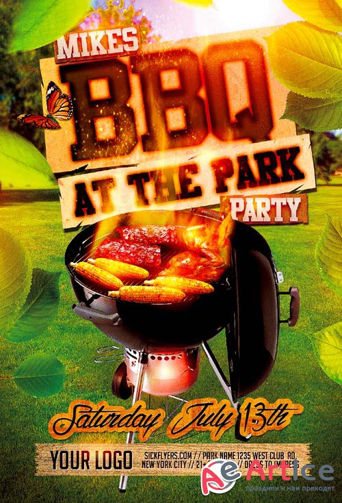 BBQ Summer psd flyer template