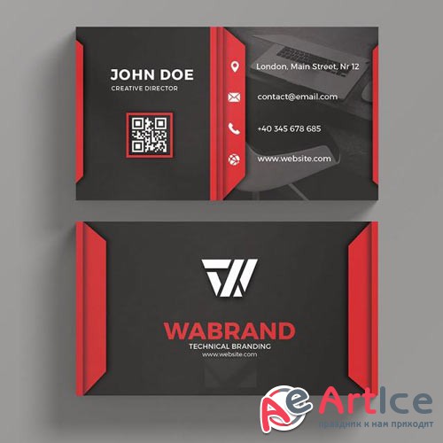 Red Art - business card templates