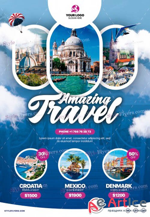 Travel V8 2019 PSD Flyer Template