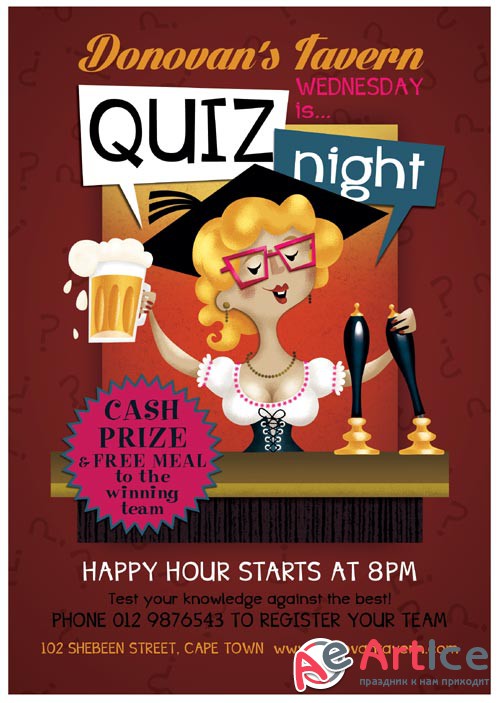 Quiz Night psd flyer template