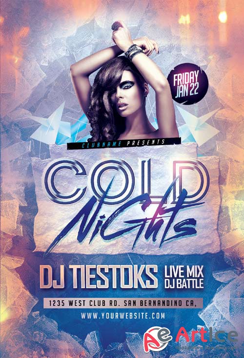 Cold Nights psd flyer template