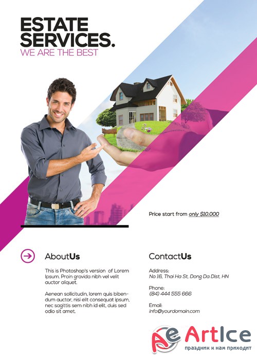 Real Estate psd flyer template