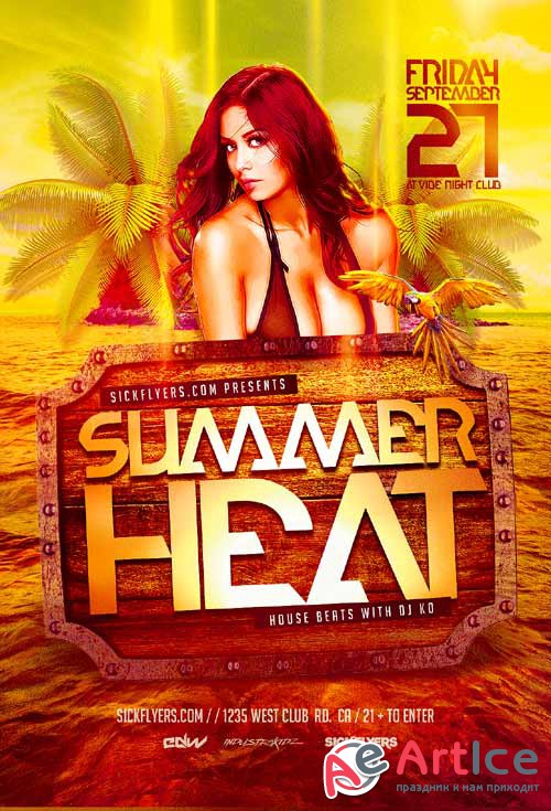 Summer Heat psd flyer template