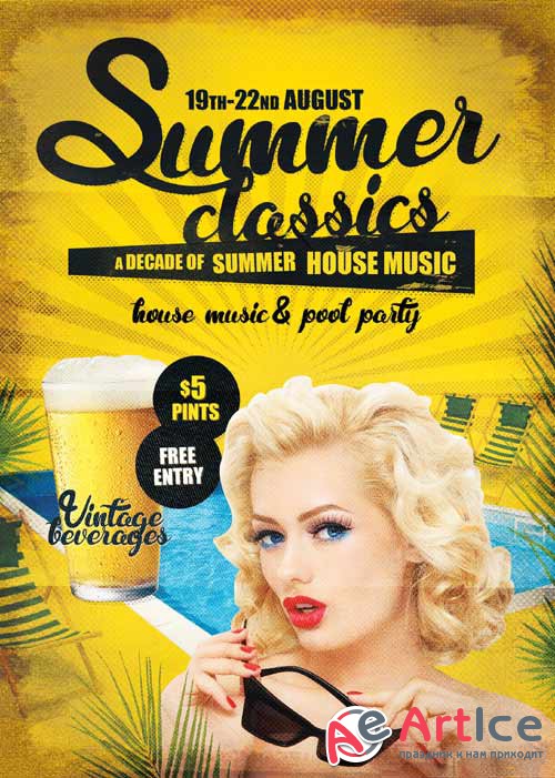 Summer Classics psd flyer template