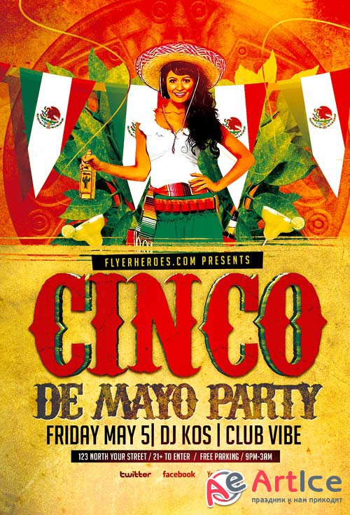 Cinco de Mayo psd flyer template