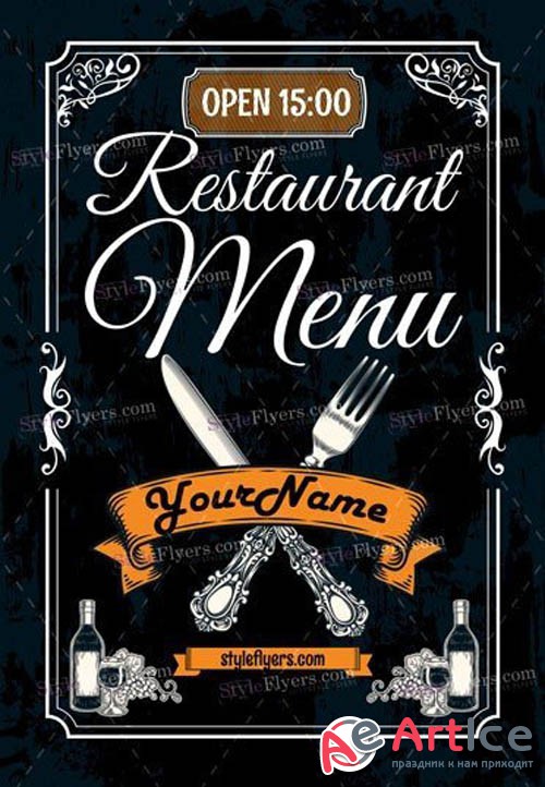 Restaurant Menu V5 2019 PSD Flyer Template