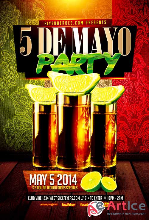 Cinco De Mayo 2 psd flyer template