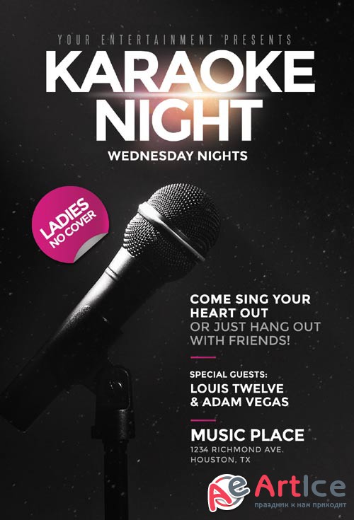 Karaoke Night psd flyer template