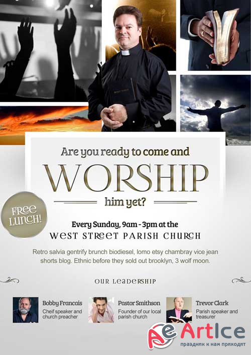 Worship psd flyer template