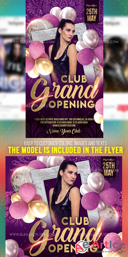 Club Grand Opening V7 2019 Instagram Stories Template in PSD + Post Templates