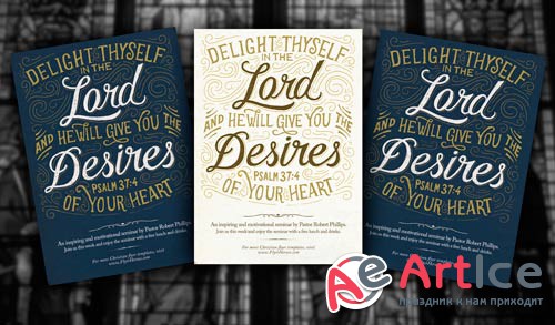 Psalm 37:4 psd flyer template