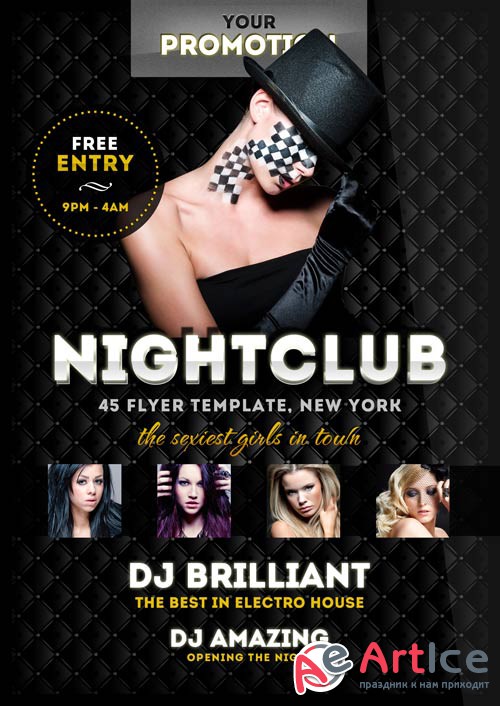 Luxury Night club psd flyer template