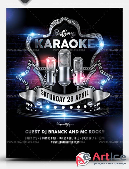 Karaoke Best Songs V1 2019 PSD Flyer Template