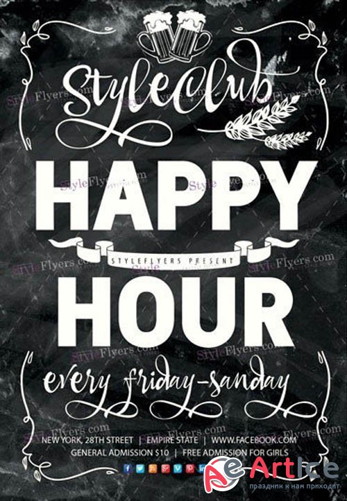 Happy Hour V6 2019 PSD Flyer Template