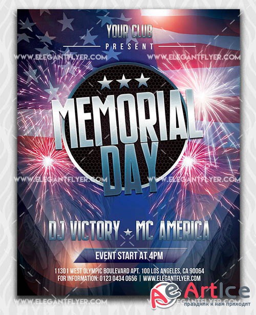 Memorial Day V11 2019 Flyer Template in PSD