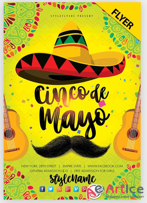 Cinco De Mayo V15 2019 PSD Flyer Template