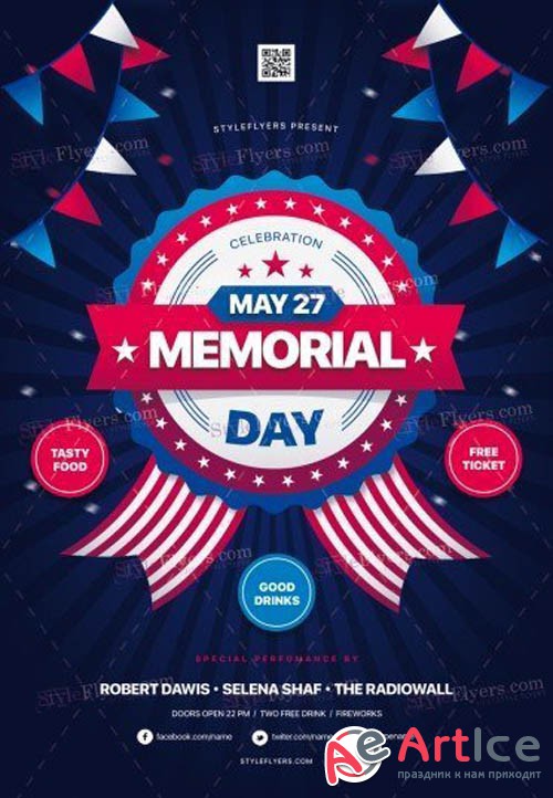 Memorial Day V9 2019 PSD Flyer Template