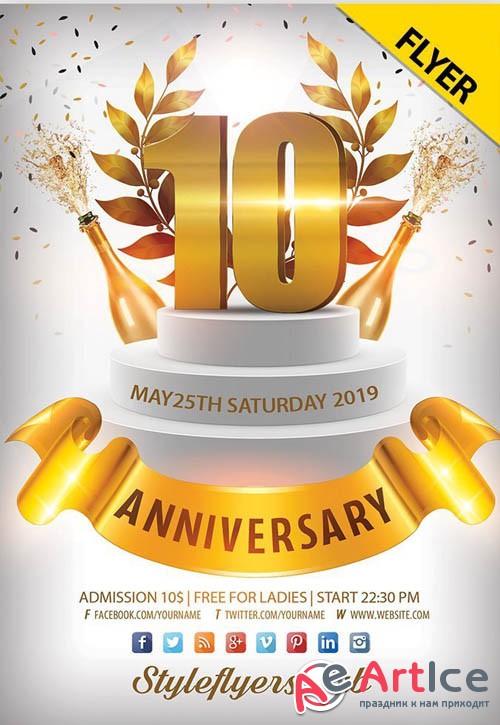 Anniversary 2019 PSD V11 Flyer Template