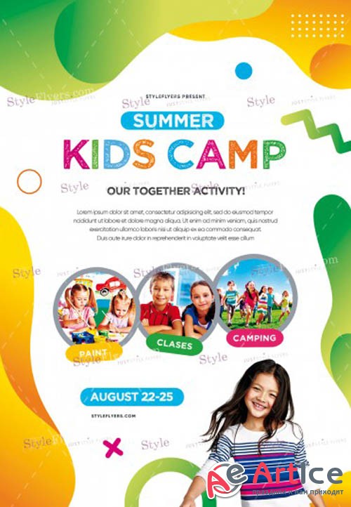 Kids Summer Camp V7 2019 PSD Flyer Template