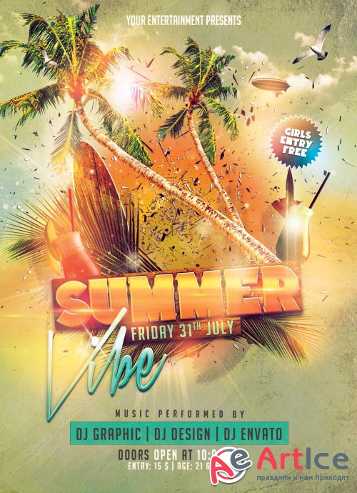 Summer Vibe psd flyer template