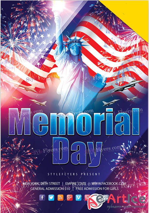 Memorial Day V18 2019 PSD Flyer Template