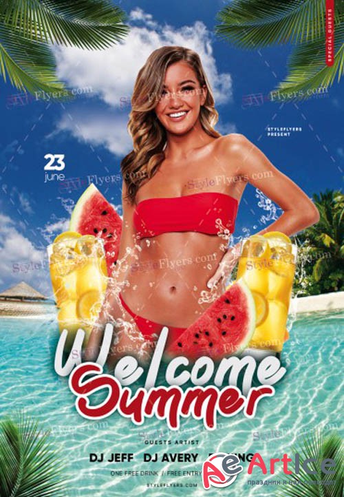 Welcome Summer V1 2019 PSD Flyer Template