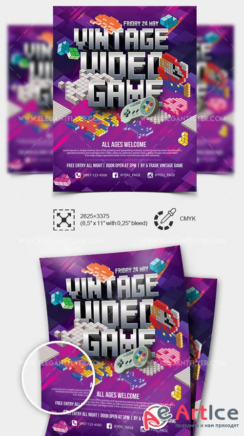 Vintage Video Games V1 2019 Premium Flyer Template in PSD