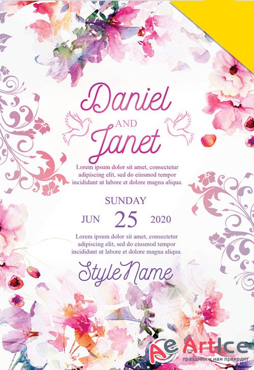 Wedding V14 2019 PSD Flyer Template