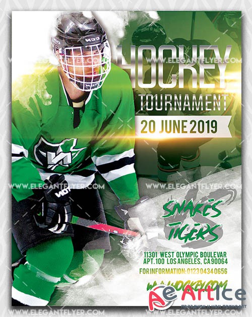 Hockey Tournament V7 2019 Premium Flyer Template in PSD