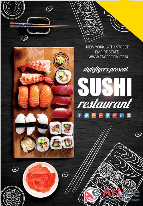 Sushi V1 2019 PSD Flyer Template